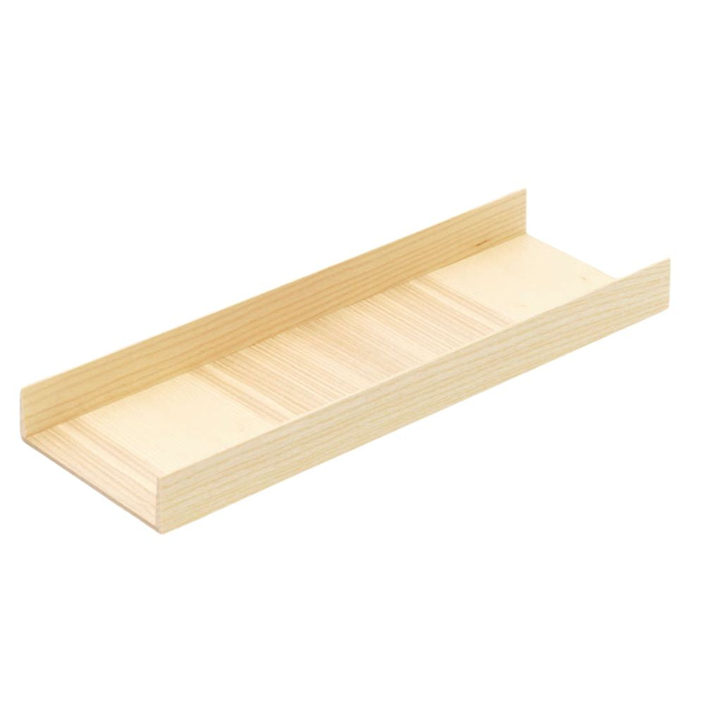 Der FineLine LiniQ Multifunktionseinsatz - Schubladen Organizer ist ein rechteckiges, helles Holztablett mit erhabenen Längsseiten, perfekt für Besteck Aufbewahrung und Küchenorganisation, abgebildet auf weißem Hintergrund.