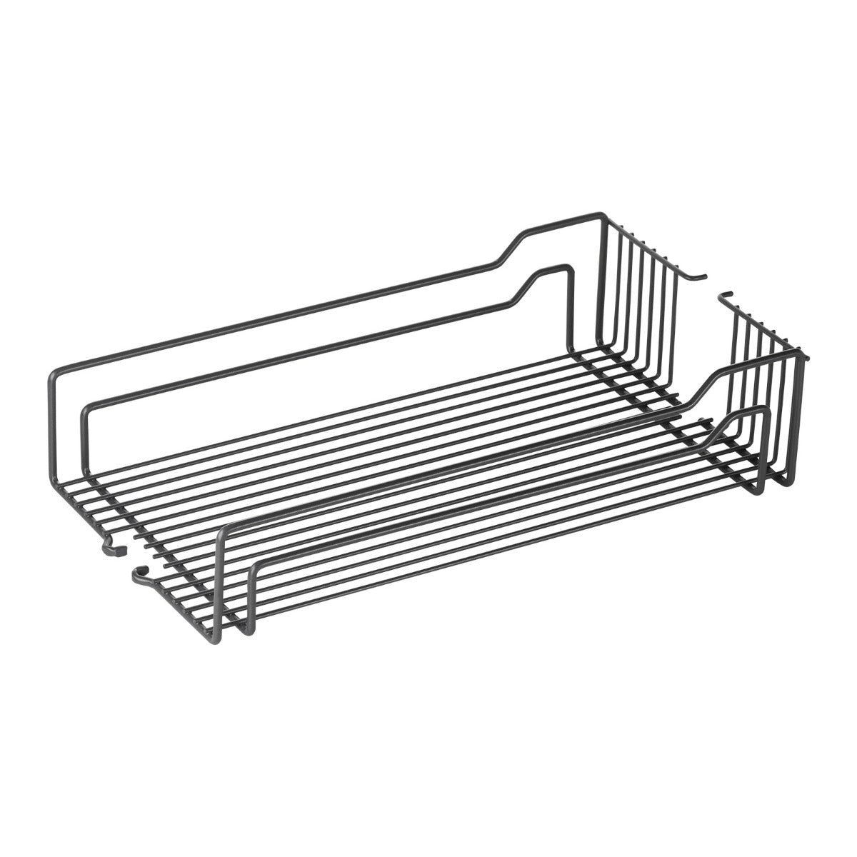 Der DISPENSA Einhängekorb anthrazit 300-400 mm passt zu DISPENSA-X, junior, und Swing von Kesseböhmer. Dieser rechteckige Metalldraht-Organizer ist perfekt für die Küchenaufbewahrung in Ihrem Apothekerauszug, ideal für die Aufbewahrung von Tellern oder Küchenutensilien.