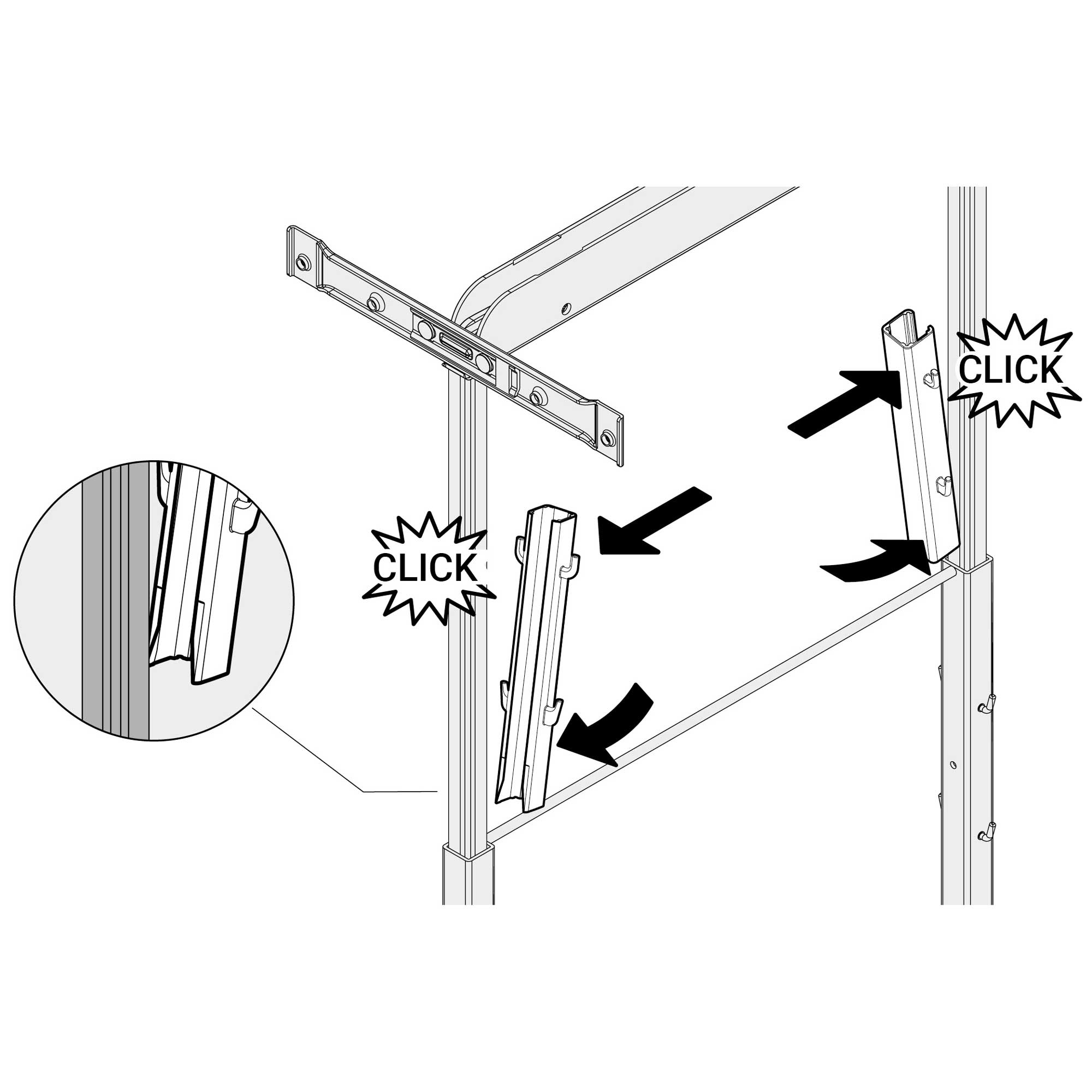 DISPENSA 90° Zusatzhaken für Tragrahmen - Korbhalter