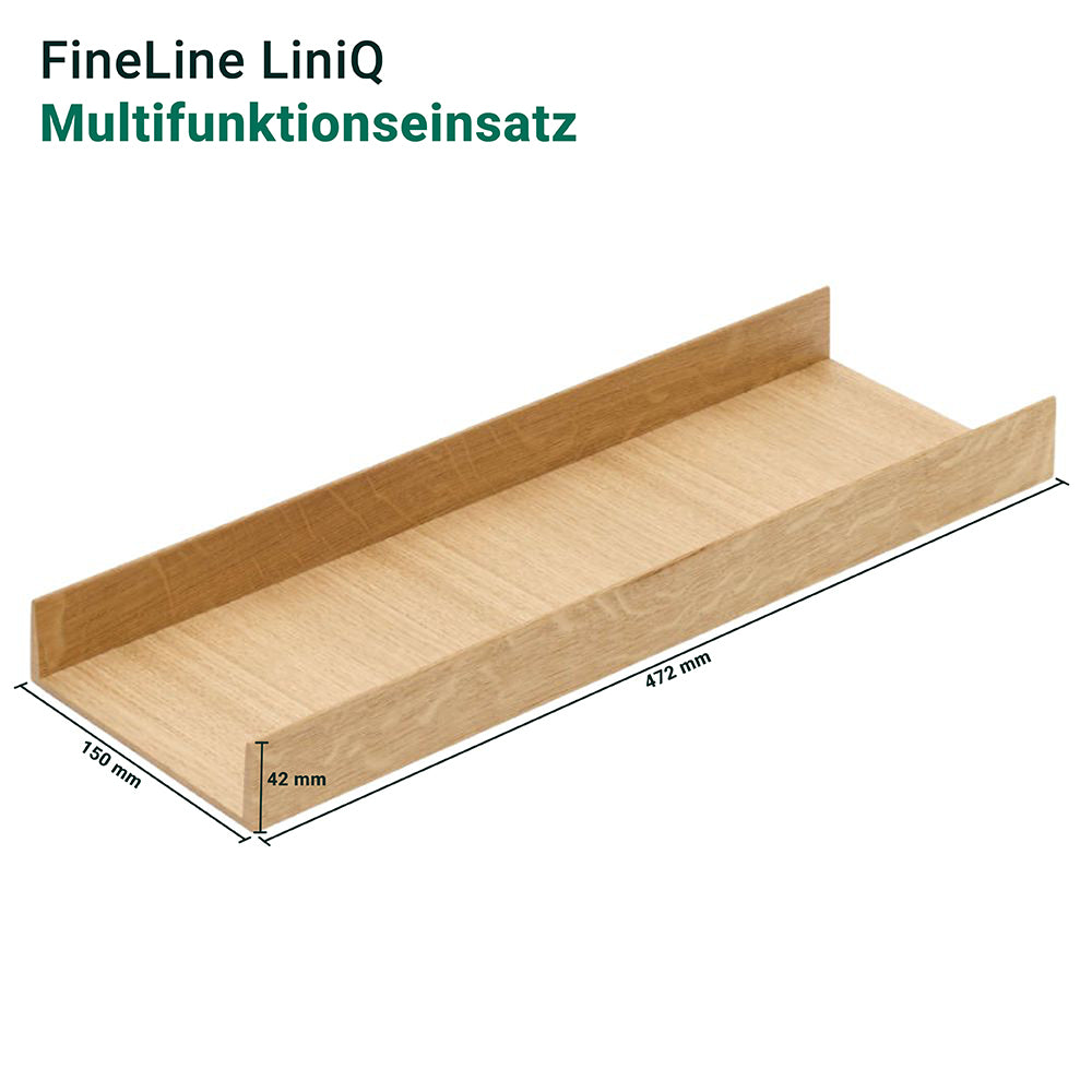 FineLine LiniQ Multifunktionseinsatz - Schubladen-Organizer: dreiseitiger Besteck-Organizer für Küchenorganisation, Maße 472 x 150 x 42 mm.